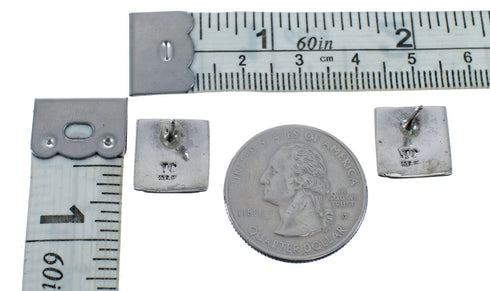 Navajo Authentic Sterling Silver Post Earrings JX127869